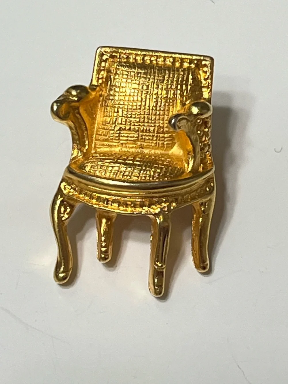 Vintage Karl Lagerfeld Gold-tone Louis XVI Chair Brooch signed